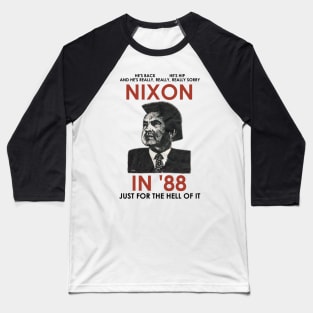 Richard Nixon in 88 Punk Rock Parody Design Baseball T-Shirt